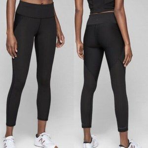 NWT ATHLETA Stealth Mesh Sculptek 7/8 Cropped Compression Tights Black XS $98